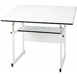 Alvin-Workmaster-Jr-4-Post-Drafting-Table-Top-White-base